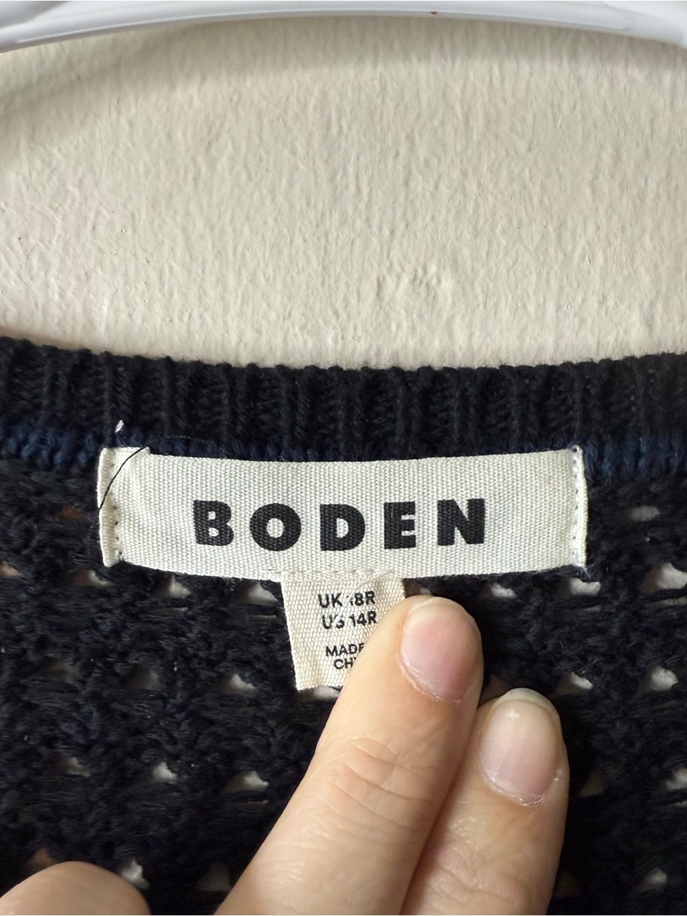 Boden Black Crochet Knit Sheer Sweater Dress - Picture 3 of 7